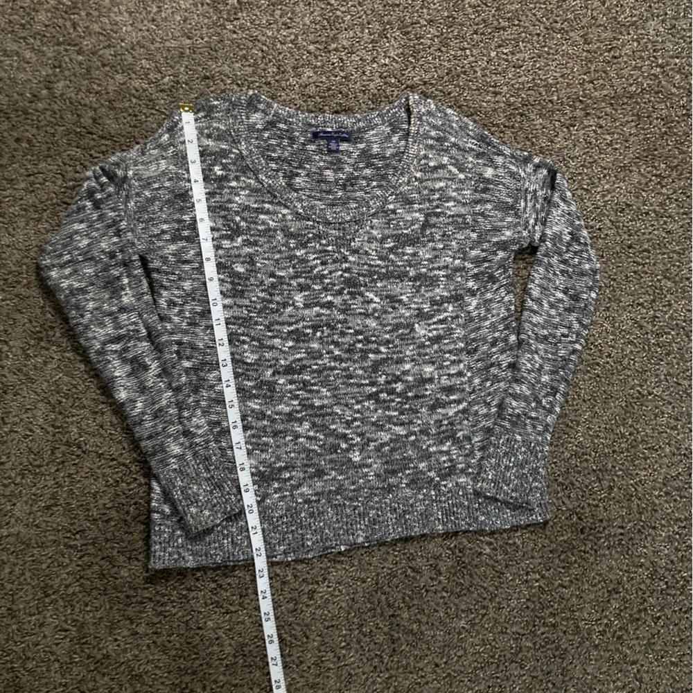 American Eagle Outfitters Gray Metallic Marled V-Neck Sweater Women’s Size S/P - Picture 3 of 6